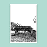 Holzbrücke, Baden - Postkarte – Martina Müller